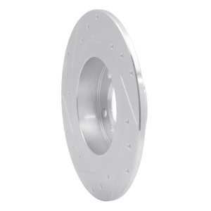 Mini Cooper Countryman Brake Rotor (1) - Rear Right - R1 Concepts - Drilled & Slotted - Silver - `13-`16